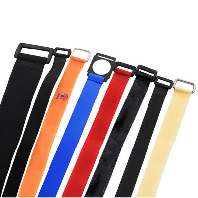 Manufacturer's Double-Sided Fleece Cable Tie / Cable Organizer Strap - Self-Adhesive, Hole-Punched, P-Type Velcro Tie / Bundling Strap