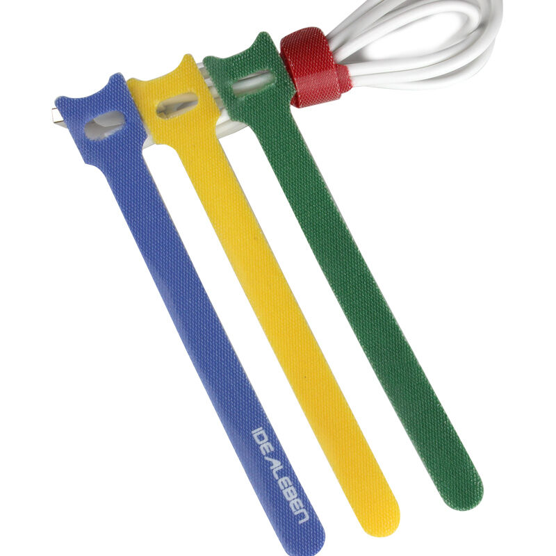 Colorful cable ties with reusable and releasable buckles for fixing, storing and organizing data cables and wires